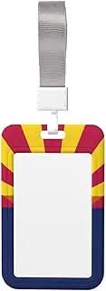 Arizona State Flag Print Unisex Badge Holder with Lanyard ID Card Holders for Badges,Compact Lightweight