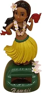 Solar Hu-la Girl Dashboard Bobble Head Decoration, Swinging Hawaiian Girl Dancing Toy, Solar Powered Hawaii Girl Decorative Figure, Funny Shaking Ornament for Car Desk Home Decor