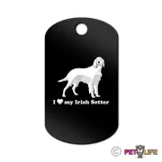 I Love My Irish Setter Engraved Keychain / GI Tag dog with Tab red Many Colors