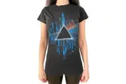 Pink Floyd Womens/Ladies Dark Side Of The Moon Splattered T-Shirt (Black/Blue) - UTRO1807