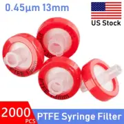 2000PS PTFE Syringe Filters 13mm 0.45μm Hydrophobic HPLC GC LAB Non-sterile Disc