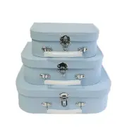- Set of 3 Paperboard Suitcases -Decorative Storage Boxes - Suitcase Set for ...