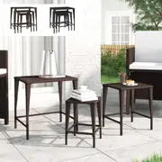 Nesting Tables Set of 3 Coffee Table Set Side End Table Poly Rattan vidaXL