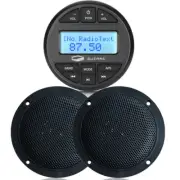 Marine Radio Stereo Bluetooth Audio System Waterproof Receiver + 4inch Speakers