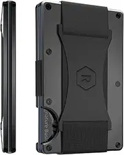 [The Ridge] Wallet for Men, Slim Wallet for Men - Thin as a Rail, Minimalist Aesthetics, Holds up to 12 Cards, RFID Safe, Aluminum Wallet with Cash Strap (Gunmetal)
