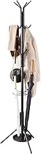 Kitsanery Coat Rack Freestanding,Metal Coat Tree with Umbrella Holder,Hat and Coat Rack Stand for Entryway, Hallway, Living Room, Bedroom (Black)
