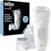 Braun Silk-épil 5 Epilator, Hair Removal Device, Women's Shaver & Trimmer, Wet & Dry Epilator, Includes Shaver Head & Trimmer Comb, SE5-041, Grey