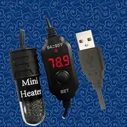 VICKECAR 10W Mini Aquarium Heater Mini Fish Tank Heater with Digital Display Thermostat Temperature Adjustable 5V/2A USB Powered Super Mini Turtle Heater Safe Tank Heater for 1 to 5L Tanks