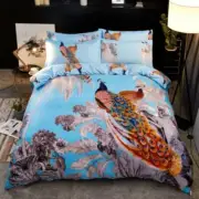 3D Orange Peacock ZHUA403 Bed Pillowcases Quilt Duvet Cover Set Queen King Zoe