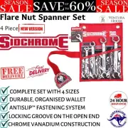 New Sidchrome 4pce Imperial Flare Nut Spanner Set ANTISLIP Fastening System Tool