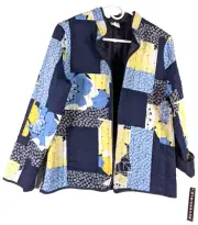 Alfred Dunner quilted open jacket 10 multicolor NWT