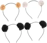 [TOVINANNA] Sets Bear Ears Headband for Boys and Girls Fuzzy Ball Cat Ear Headwear Accessory Boys and Girls Headband Mixed Styles Pcs