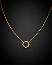 14K Bead Circle Necklace