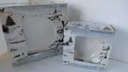 NEW SET 4 Plates 4 Bowls SAKURA 2002 David Carter Brown Christmas STONEWARE
