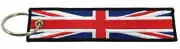 United Kingdom of Great Britain Union Jack Flag Key Chain, 100% Embroidered