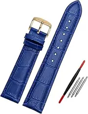 [HRBTBGPULX] Leather Bracelet Blue Strap 14 16 18 20mm 21m 22mm 23mm Strap Strap