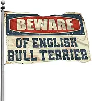 Car Flags For Room Beware Of English Bull Terrier Flag Back Yard Decorations Room Stuff(30X45CM)