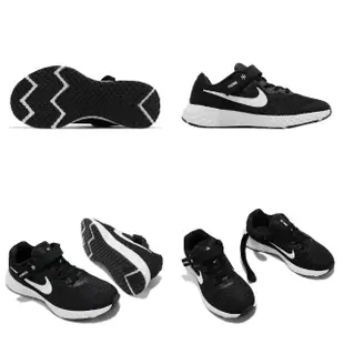 【NIKE 耐吉】慢跑鞋 Revolution 6 Flyease NN 4E GS 大童 女鞋 寬楦 黑 運動鞋(DO5065-003)
