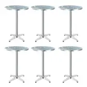 Gardeon Set of 6 Outdoor Bar Table Aluminium Round 70/110CM