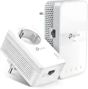 TP-Link WLAN Powerline Adapter Set TL-WPA7617 KIT (Dual Band WLAN 1200 Mbps, AV1000 Powerline, WiFi Clone, MU-MIMO, 2 Gigabit Ports, Plug & Play, Ideal for HD Streaming, App Control) White