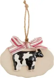 Mud Pie Farm Animal Ornament, Cow, 3" x 5"