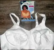 Playtex ~ Women's Full Figure Bra White 18-Hour #4699 Bounce Control ~ 42DD