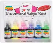 Scribbles 3D Fabric Paints 1oz 6/Pkg 80s Pop