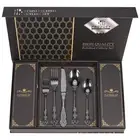 Retro Royal Black Silverware Set With Gift Box For 8 Cutlery Set Utensils Sta...