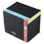 VEVOR 3 in 1 Plyometric Jump Box, 16/14/12 Inch Cotton Plyo Box, Platform & J...