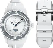 [BONACE] Strap for Blancpain Swatch,Curved Soft Rubber Waterproof Replacement Strap for Swatch Blancpain Fifty Fathoms,22mm Quick Release Band for Blancpain x Swatch Men Women with Remove Tool Kit
