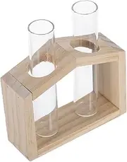 Totority Clear Glass Hydroponic Test Tube Vase Small Decorative Flower Propagation Station for Elegant for Living Office and Window Decor Floral Water Tube