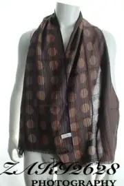 PAUL SMITH MEN'S SCARF REVERSIBLE MULTI STRIPE POLKA SIGNATURE OVERDYED SPOT