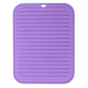 Silicone Dish Drying Mat, 9"x12" Trivets for Hot Pots and Pans, Purple