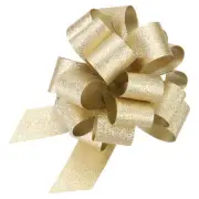 5pcs 8 Inch Large Pull Bow Gift Wrapping Big Pull Bows Ribbon Gold