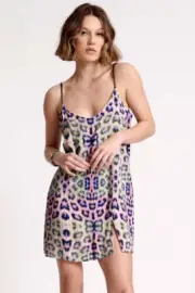NEW OneTeaspoon ONE TEASPOON Womens Collision Mini Slip Dress Animal