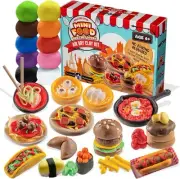 Mini World Food Air Dry Clay Kit, 10 Colors of Modeling Clay for Sculpting an...
