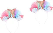 [Ipetboom] 2pcs Headband Mermaid Ears Costume Hair Kids Hairband Kids Tiara Mermaid Headpiece Kids Scrunchies Kids Hair Hoop Mermaid Party Hairbands Mermaid Hair Hoop Accessories Miss Girl