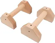 2Pcs Push Up Bar, Wooden Anti Slip Pushup Bar, Stable and Comfortable Handstand Parallettes Bars for Floor Home Workout Equipment