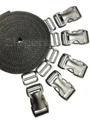 1" YKK Flat Side Release Buckles and Tri-glide Slides with Nylon Webbing Straps