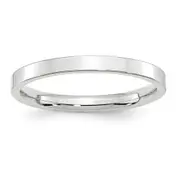 Solid 18K White Gold 2.5mm Standard Flat Comfort Fit Men's/Women's Wedding Band Ring Size 10.5