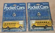 TWO Sealed Tomy Tomica School Bus Buses. Pocket Cars. From Japan 1976.