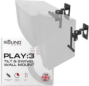 2 x Soundbass Wall Mount for Sonos Play 3, Twin Pack, Black, Adjustable Swivel & Tilt Mechanism, 2 Brackets for Play:3 Speaker with Mounting Accessories