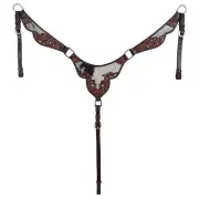 Showman Meadow Hide One Ear Headstall and Breastcollar Set