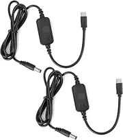 2pcs Baby Car Camera USB Powered Adapter, DC5521 to USB C 12V Cord Cable Adapter Pragmatic Baby Car Camera Accessories for Vehicle Supports Cigarette Lighter Port Only Not Monitor
