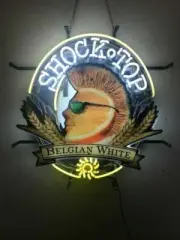 20" Shock top Belgian White Beer Neon Light Bar Lamp Sign With HD Vivid Printing