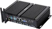 HUNSN Fanless Industrial PC, Mini Computer, Intel Celeron 1037U, Windows XP / 11 or Linux Ubuntu, IM02, VGA, HDMI, 2 x LAN, 4 x COM, 4 x USB2.0, 4 x USB3.0, 4G RAM, 128G SSD