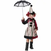 Clever Lil Clown Vintage Horror Joker Evil Jester Toddler Girls Costume