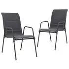 vidaXL Stackable Garden Chairs 2 pcs Steel and Textilene Anthracite BMG