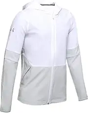 [Under Armour] Boys' UA Squad Woven Warm-Up Jacket Youth X-Large White, White/ White, X-Large
