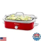 Elite Gourmet MST-5240 Casserole Crock Slow Cooker, Locking Lid Adjustable Te